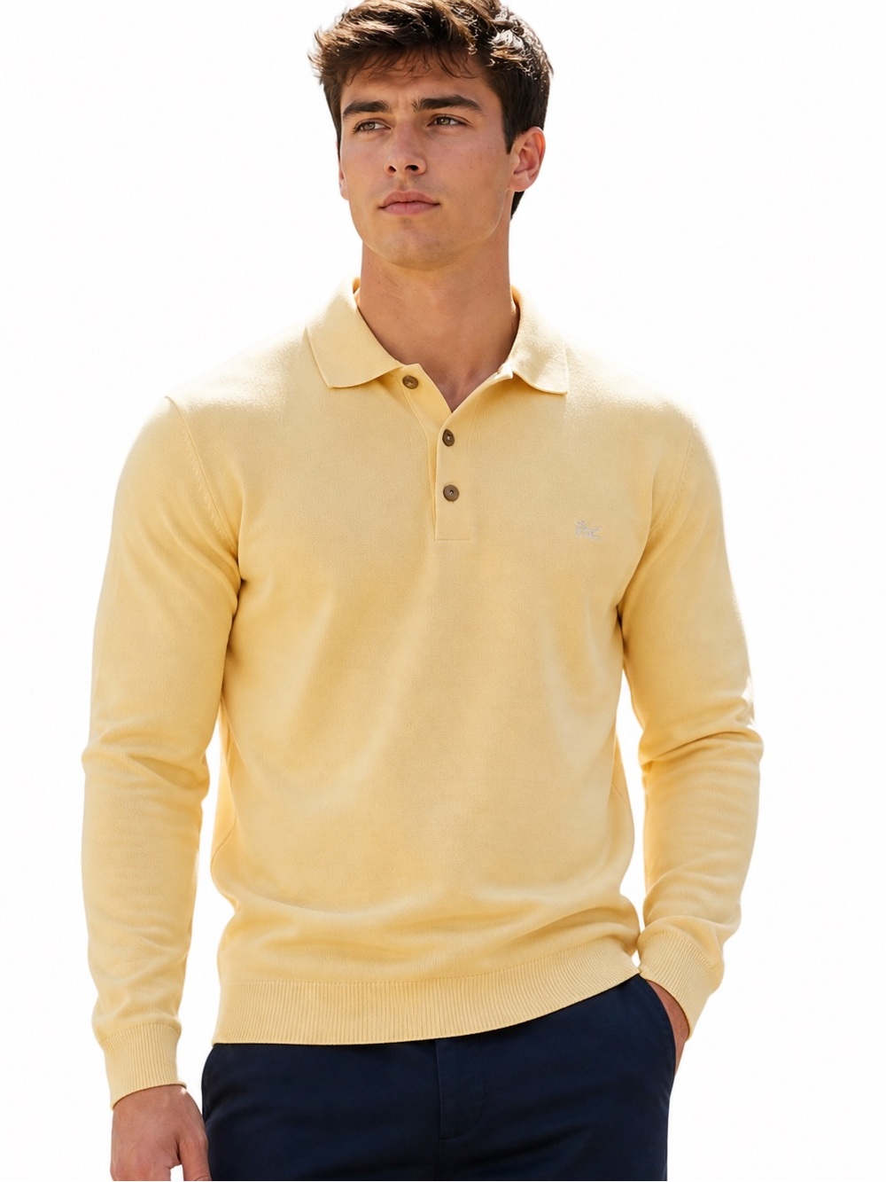 Yellow Long Sleeve Polo Shirt
